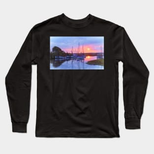 Boats At Blakeny a Digital Painting Long Sleeve T-Shirt